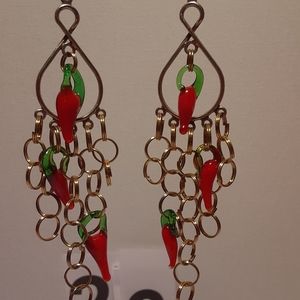 Hand beaded chandelier earrings